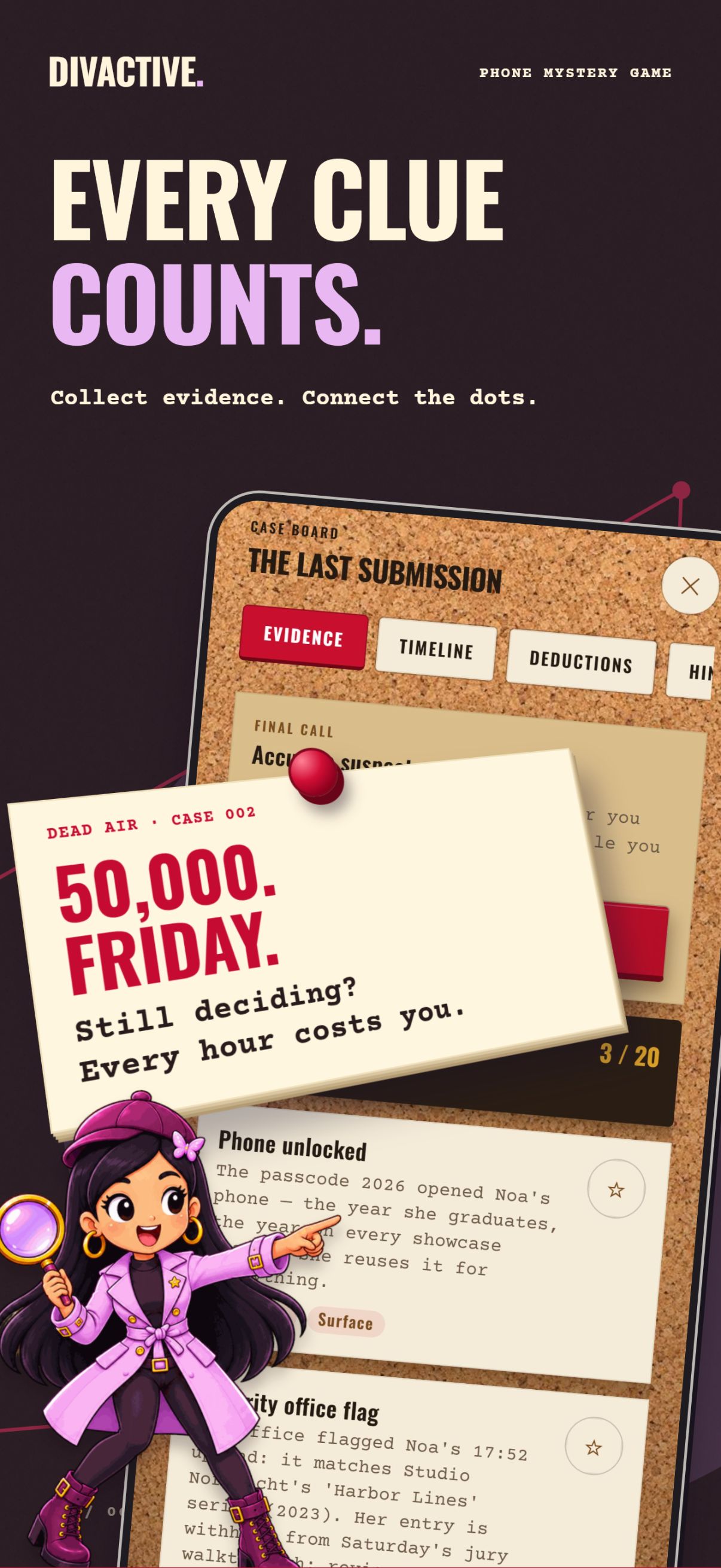 Game preview: collect evidence, with a blackmail note from Dead Air